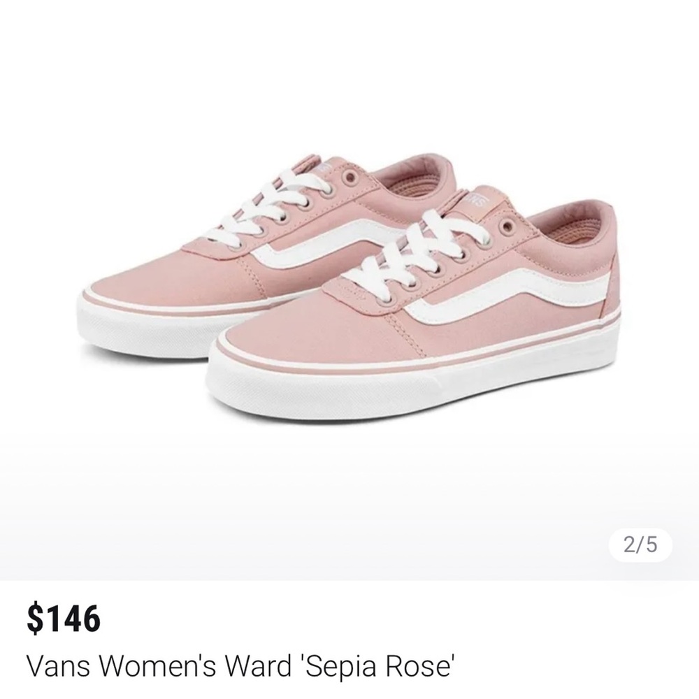 Vans light pink classic low top sneaker SIZE W8